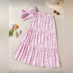 SHEIN Pink Floral Skirt Set